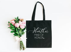 Maid of honor tote, personalized bridesmaid gift, MOH tote bag, maid of honor tote, bridal tote, bridesmaid gift, bridal party tote