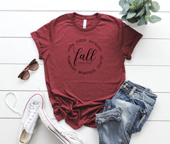 Fall outfit, fall shirt, women't cute tee, fall colors shirt, hello fall shirt, autumn colors shirt, cute autumn outfit