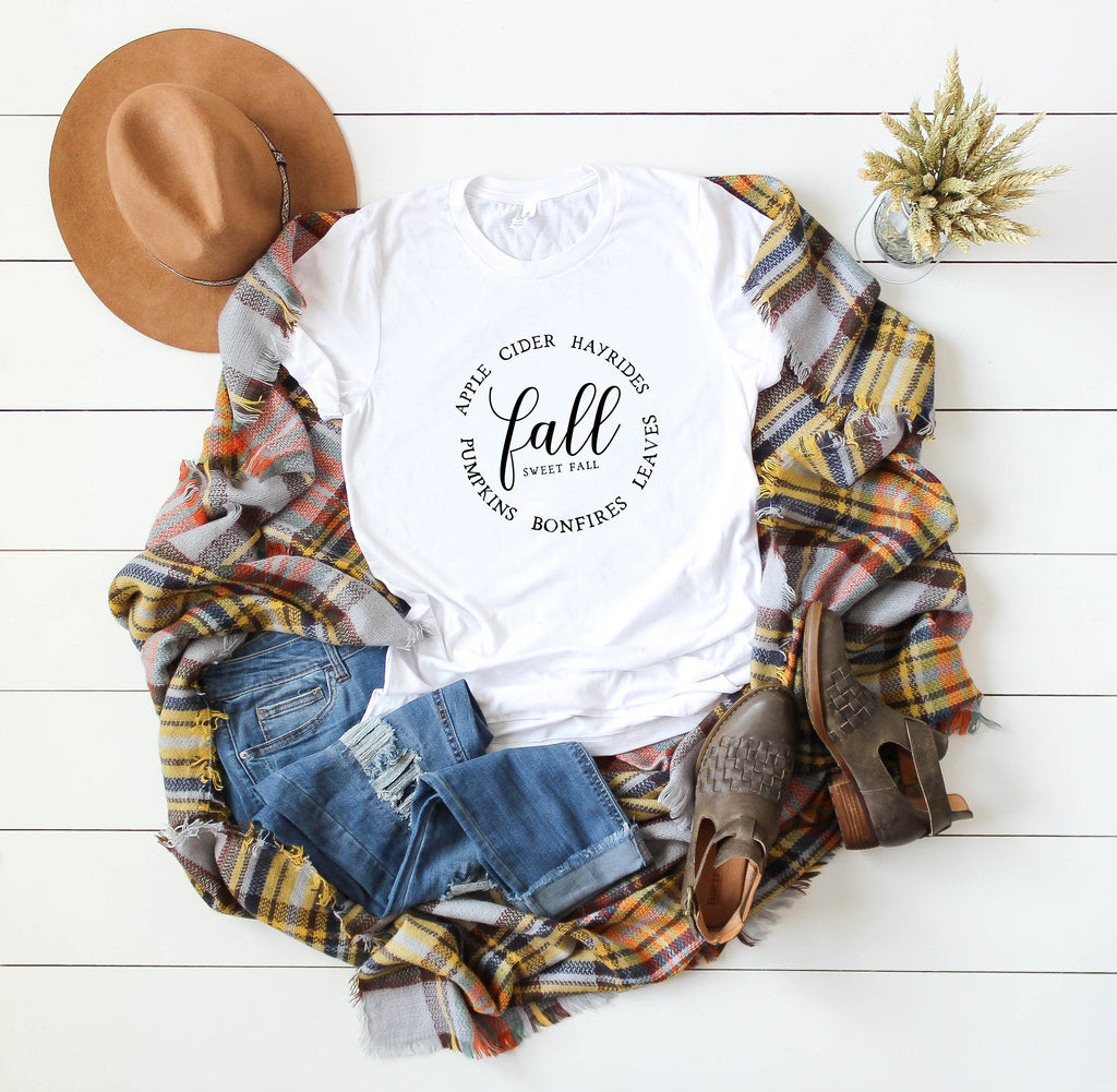 Fall outfit, fall shirt, women't cute tee, fall colors shirt, hello fall shirt, autumn colors shirt, cute autumn outfit
