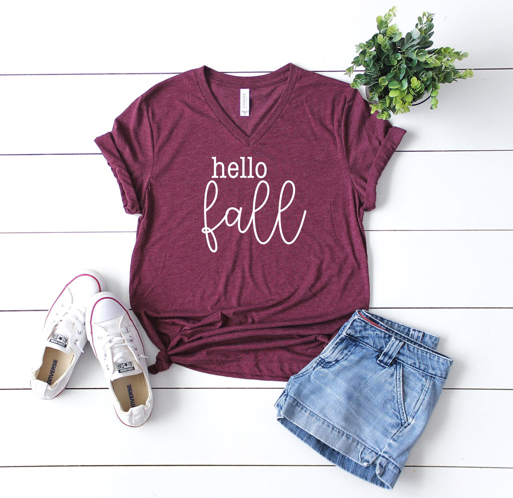 hello fall shirt - Womens Fall Tee - Womens Fall Shirt - Fall Shirt Women - cute fall shirt women - fall tshirt for women - fall shirt
