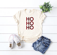 Funny Christmas shirt, Ho ho ho shirt,Buffalo plaid tee,Christmas party shirt,Cute Women's Christmas shirt,Women's Christmas top,Holiday tee