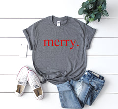 Merry t-shirt, Merry Christmas shirt,Christmas party shirt,Cute Women's Christmas shirt,Women's Christmas top,Xmas shirt,Holiday t-shirt