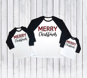 Buffalo plaid Christmas t-shirts, Matching Mommy and me Christmas shirts, Joy peace love, Holiday shirts,Merry shirts,Xmas matching outfit,
