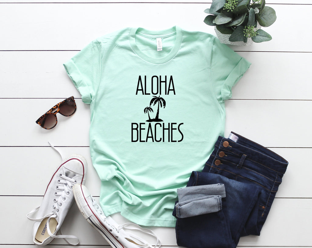 aloha beaches shirt, womens summer shirt, sun tank, beach tank, ocean tank, summer tank, beach vacation tank, beach , summer birthday gift
