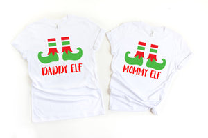 Mommy elf, Daddy elf, Funny Christmas couple shirts, Matching Christmas shirts,Couple Holiday shirts, Holiday shirts,Christmas couple shirts