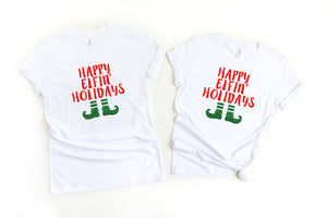Funny elf shirts,Happy Elfin Holidays, Funny Xmas shirts,Matching Christmas shirts,Couple Holiday shirts,Holiday shirts,Christmas couple tee