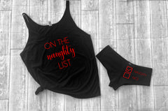 On the naughty list, Sexy Christmas Sleepwear, Gift for husband, On the naughty list tank, gift for boyfriend, Holiday lingerie for him