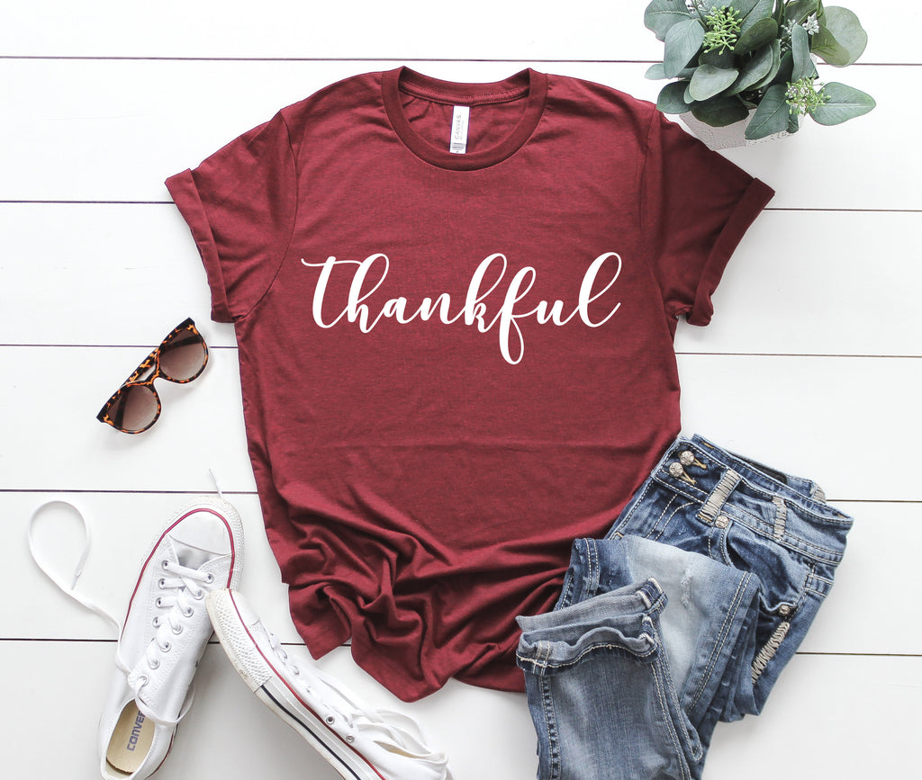 Thankful Shirt - Thankful grateful blessed shirt - Thanksgiving shirt women - Womens Fall Tee - Womens Fall Shirt - Fall Shirt Women