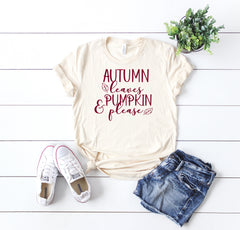 Womens fall shirt, fall tshirt, hello fall shirt, hello autumn tee, autumn leaves, fall womens tee, pumpkin womens tee, pumpkin shirt
