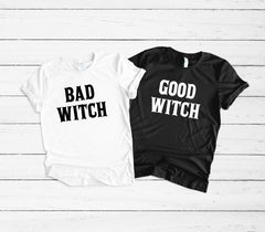 Womens Halloween Shirt - bad witch good witch shirts - best friend halloween shirts - Womens Halloween costume - Funny halloween shirt