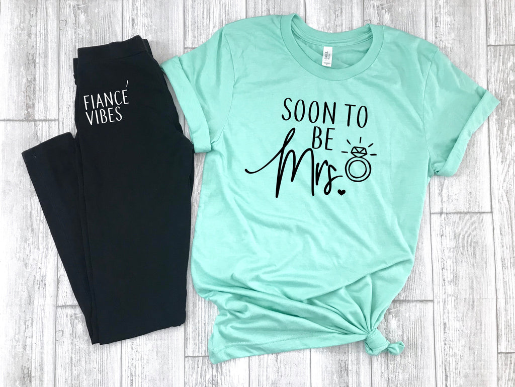 engagement gift, fiance shirt, gift set for engaged, just engaged gift set, fiance leggings, engagement party gift, gift for fiance, fiancee