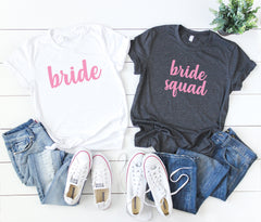 bride squad shirts -  bride shirt - women bridal shirts - bridal party shirts - bachelorette party shirts  - bridal gift - bridal party gift