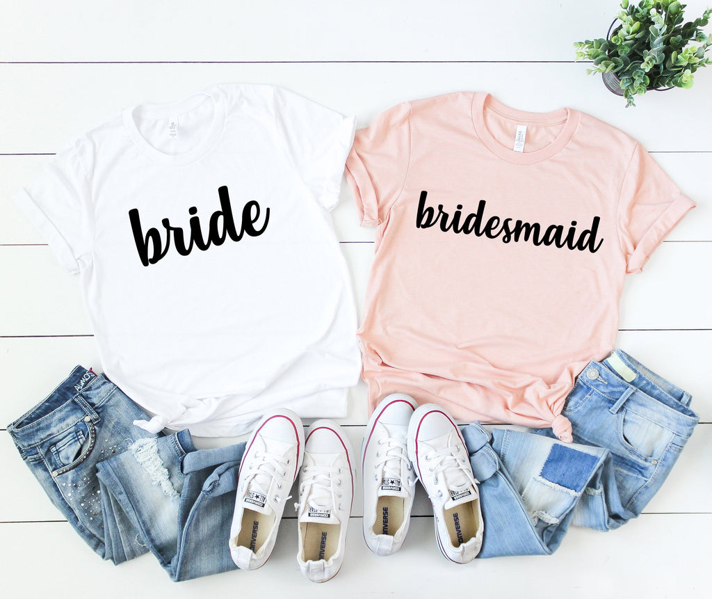 bridal party shirts - made of honor shirt -  bride shirt - bridal shirts - bridesmaid shirts - bridal party gift - bachelorette party shirts