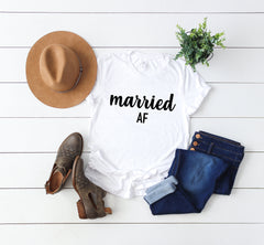 Married af shirt - wifey t-shirt - honeymoon shirt - wifey tee - couples shirt - bride shirt - bride gifts -wedding gifts - bridal gifts