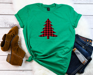 Buffalo plaid t-shirt,Holiday party tee,Cute Women's Christmas shirt,Christmas party shirt,Women's Christmas top,Xmas shirt,Holiday t-shirt