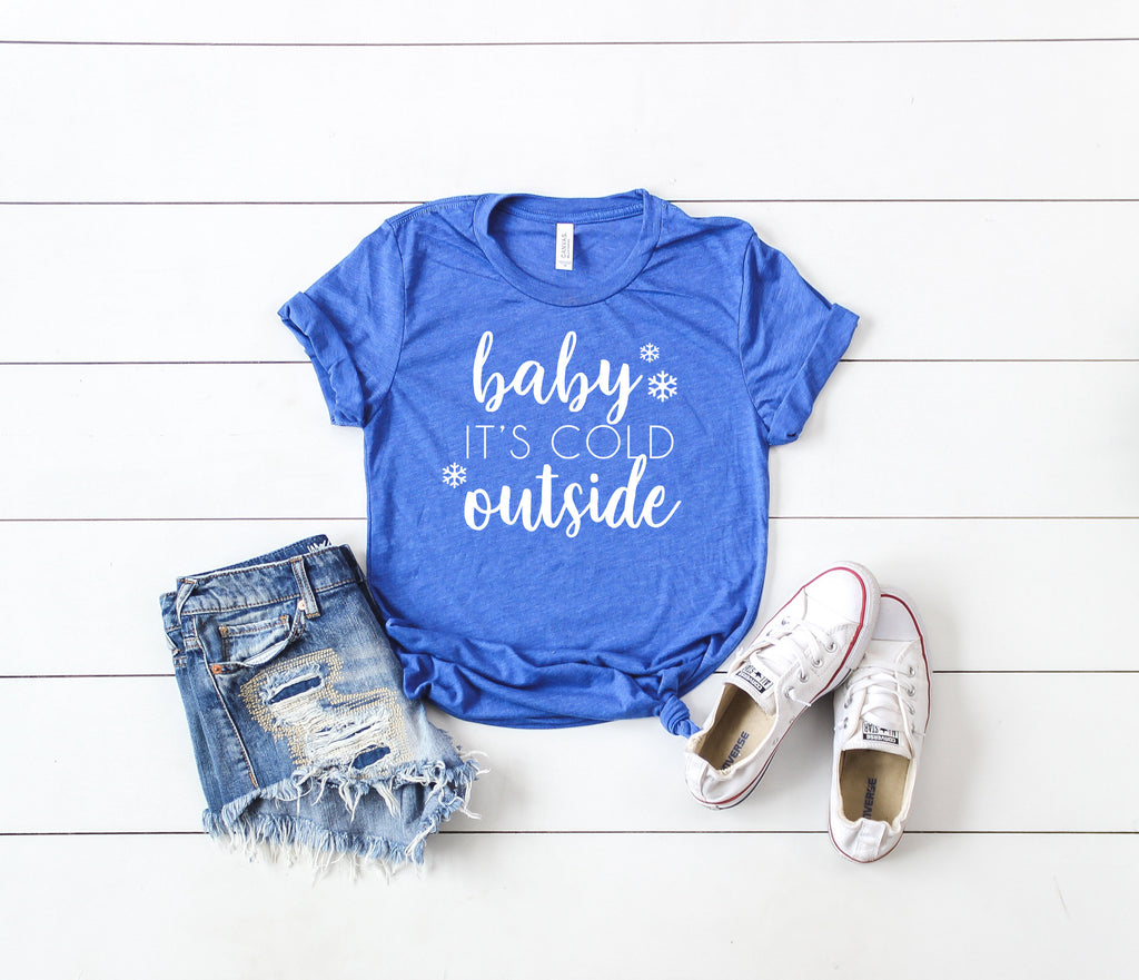 Baby its cold outside shirt, Christmas party shirt, Christmas shirt, Cute Women's Christmas shirt, Holiday shirt, Cute Christmas shirt