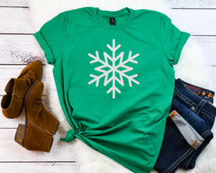 Snowflake shirt, glitter christmas shirt,womens christmas shirt, glitter snowflake,Christmas shirt, Christmas party shirt, cute winter shirt