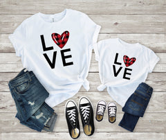 mommy and me valentines shirt- mom and daughter shirt  - Matching valentines shirt - buffalo plaid heart shirt - mommy and me