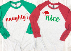 Naughty or nice couple shirts, Christmas couple shirts,Funny Christmas shirts,Matching couple Christmas shirts, Holiday couple shirts,