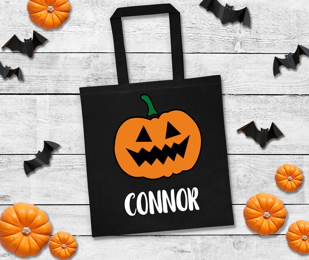 personalized trick or treat bags, halloween candy bag, custom halloween bag
