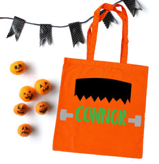 trick or treat bag, Frankenstein halloween bag, personalized halloween bag, custom halloween bag, personalized trick or treat bags