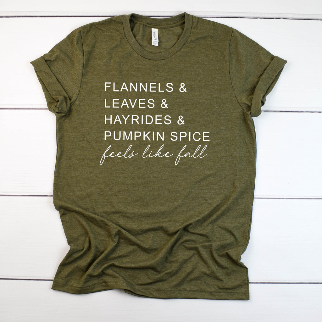 Cute Women's Fall Tee -Fall Shirt Women -hello fall shirt -fall t-shirt for women- Feels like fall top-Pumpkin spice shirt- Shirt for Fall