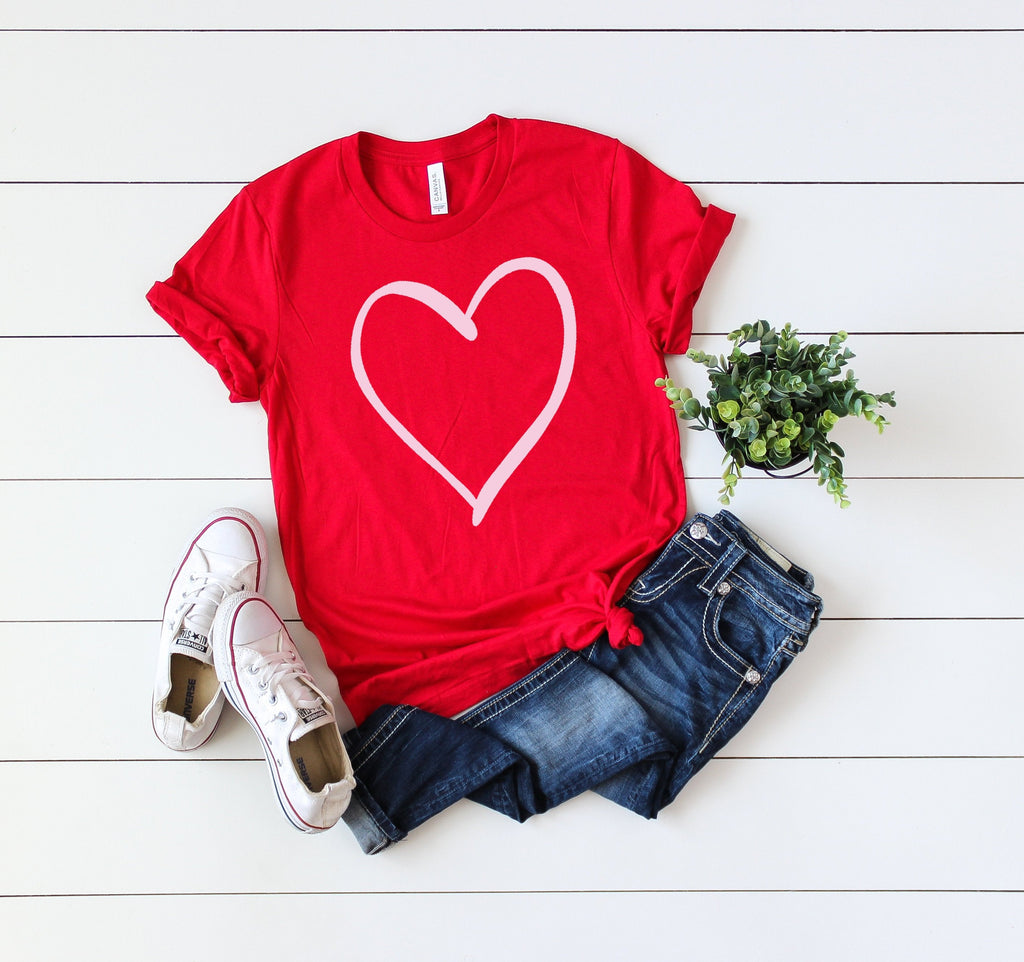 Valentine day t-shirt for women - Valentine day shirt - Holiday t-shirt - Cute women's heart shirt - Valentines day top