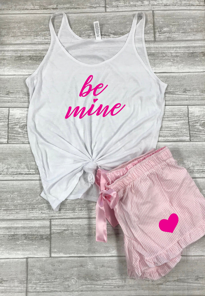 Valentines outfit for husband ,Valentines day outfit for boyfriend, Cute Valentines pajamas, Be Mine Tank, XoXo tank, Valentines day pajamas