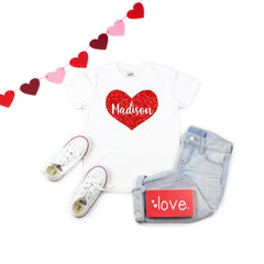 Valentine's shirt for girls - valentine kids - girls valentines day shirt - personalized valentines day shirt - heart shirt - glitter heart
