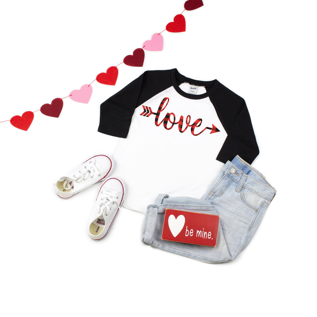 Valentines Buffalo plaid shirt, Xoxo top, Kids baseball shirt, Valentines day outfit, Cute V-day outfit, Children's Holiday top, love shirt