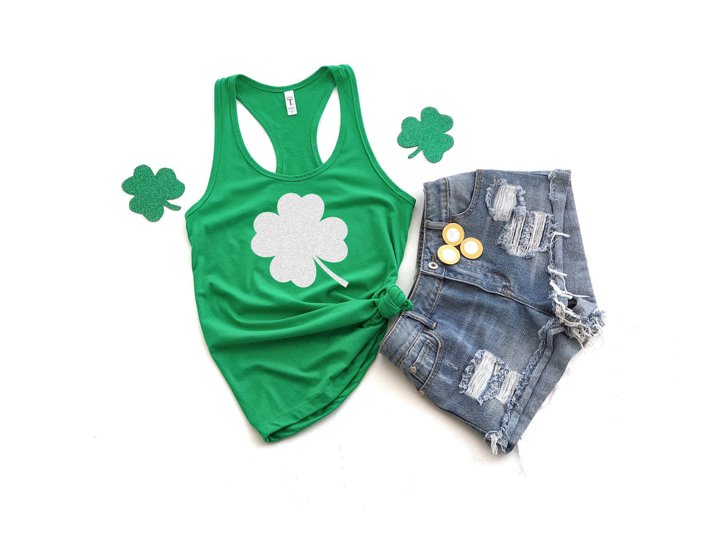 Womens irish tank - glitter shamrock tee - irish af tee - St. Patricks day shirt - womens st. patricks day shirt - irish womens shirt
