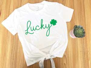 Cute St. Patty's day Outfit,  Shamrock shirt, Lucky top, St Patricks day top, Saint Patty's Day Crop, Saint Patrick's day tee