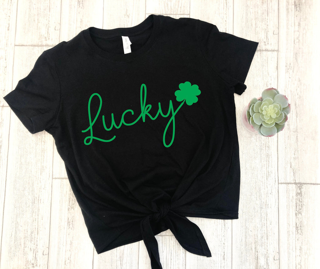Cute St. Patty's day Outfit,  Shamrock shirt, Lucky top, St Patricks day top, Saint Patty's Day Crop, Saint Patrick's day tee