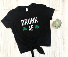 drunk af crop top, St. patricks shirt, drinking shirt, shamrock crop top, drinking crop top