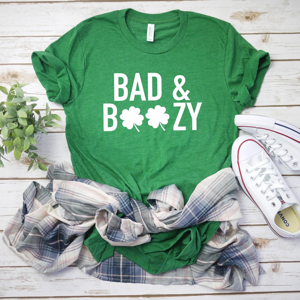 Women's St Patty's Day Shirt - Bad and boozy shirt - Funny drinking shirt -  St. Patricks day shirt - Women's st. Patrick's day shirt -