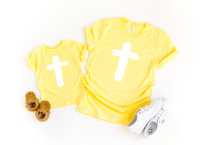Mommy and me easter shirt - Christian Easter tee - Cross shirt - Matching easter shirt - mom and daughter easter shirt - mommy and me easter