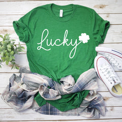 Lucky tee - Cute St Patty's day shirt - lucky charm shirt - Saint Patricks Day Outfit - Women's St. Patricks Day top- Irish Women's T-Shirt