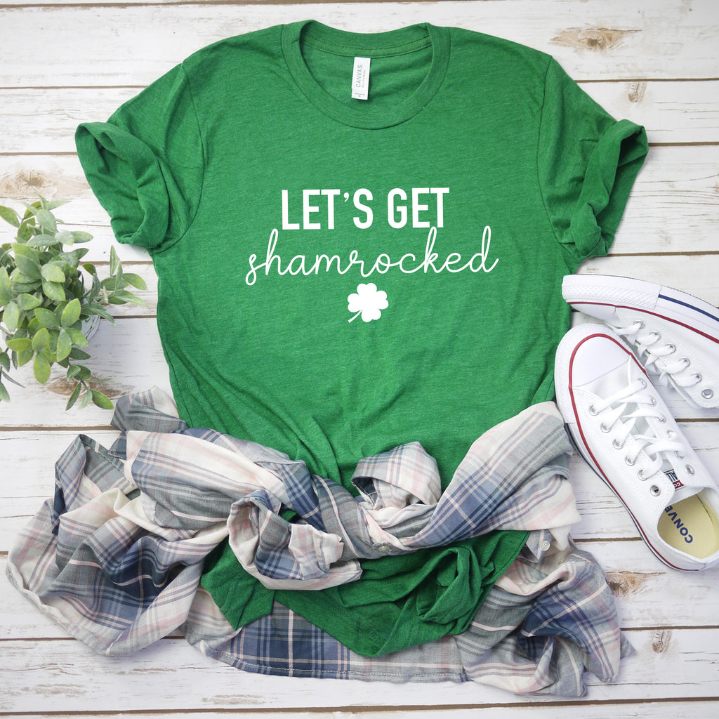 Lets get shamrocked t-shirt - funny saint Patty's day shirt - St Patty's drinking shirt-  Women's St. Patricks Day top -Men's St Patty's day