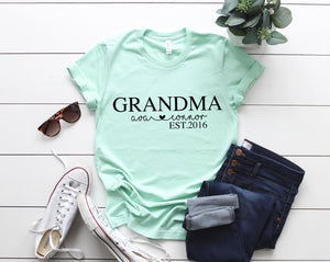 Birthday gift for grandma, Mothers day gift, Custom Grandma shirt, Cute gift idea, Custom Mother's day gift,