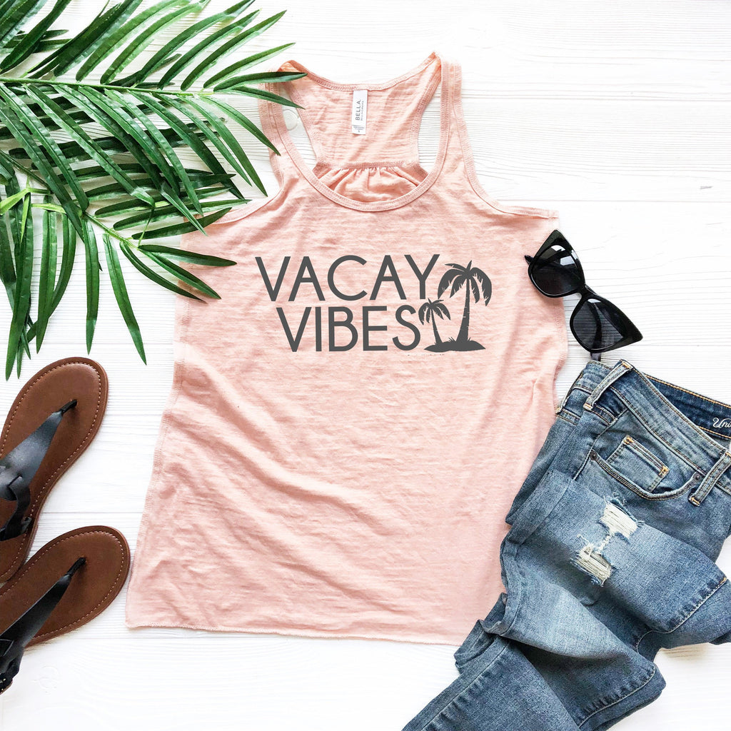 Vacation tank, Vacay vibes, vacation shirt, summer top, cute women's tank, vacation outfit, summer outfit, top for vacay