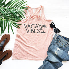 Vacay vibes, vacation tank, vacation shirt, summer top, cute women's tank, vacation outfit, summer outfit, top for vacay