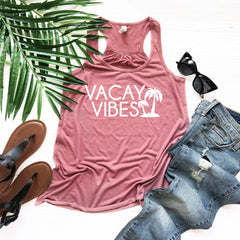 Vacation tank, Vacay vibes, vacation shirt, summer top, cute women's tank, vacation outfit, summer outfit, top for vacay