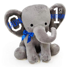 1st birthday gift, personalized birthday gift, birthday stuffed animal, birthday keepsake, birthday stuffed elephant, 1st bday gift