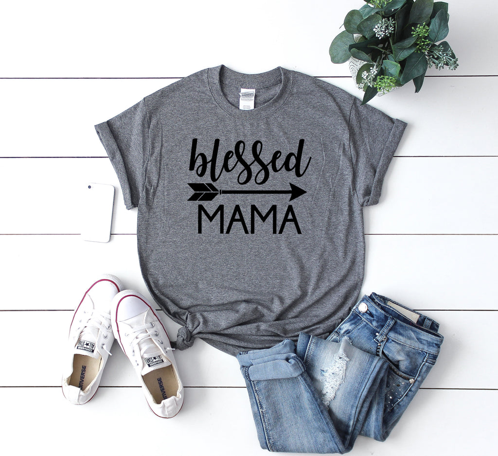 Birthday gift for mother,Religious shirt for mom, Gift from kids, Blessed mama t-shirt, Mom shirt, mother's day, mom t-shirt, Woman's top