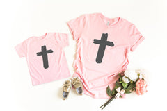 mommy and me easter - mom and daughter easter shirt - Mommy and me easter shirt - Christian Easter tee - Cross shirt - Matching easter shirt