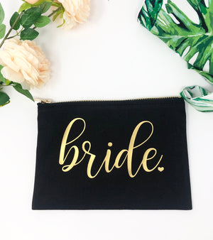 Cute gift for bride, makeup bag for bride, gift for wedding, gift from maid of honor, gift from bridesmaid
