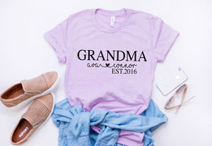 Birthday gift for grandma, Mothers day gift, Custom Grandma shirt, Cute gift idea, Custom Mother's day gift,