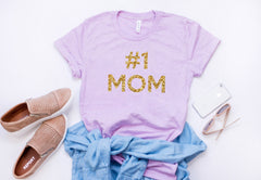 Best Mom t-shirt, Cute mom shirt, Woman's top, Number one mom, gift for mothers day, gift for wife, gift from children, glitter top