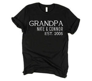 custom fathers day shirt, shirt for grandpa, gift for grandpa, grandpa shirt with grandkids names, grandpa shirt, fathers day gift