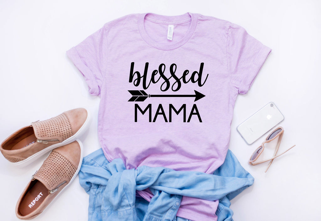 Birthday gift for mother,Religious shirt for mom, Gift from kids, Blessed mama t-shirt, Mom shirt, mother's day, mom t-shirt, Woman's top